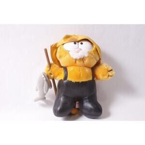 FLAWED Big Catch Garfield as a Fisherman Plush Vintage Stuffed Animal ~ 260317-